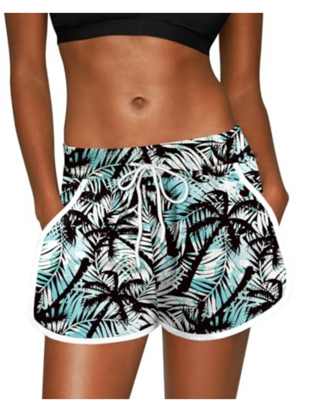 Women Summer Floral Board Shorts with Pockets Swim Trunks Beach
